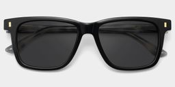 Travis Black Rectangle Sunglasses1