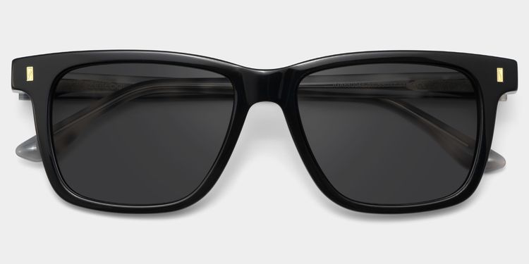 Travis Black Rectangle Sunglasses
