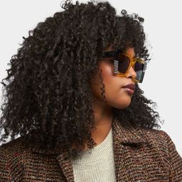 Shamika Yellow Rectangle Sunglasses1