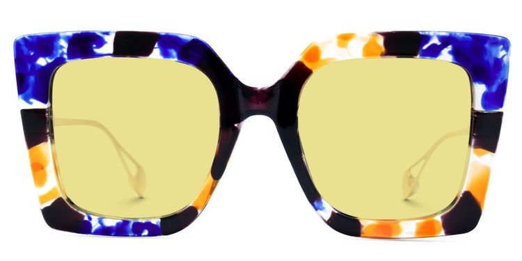 Qatar Blue-Black Square Sunglasses