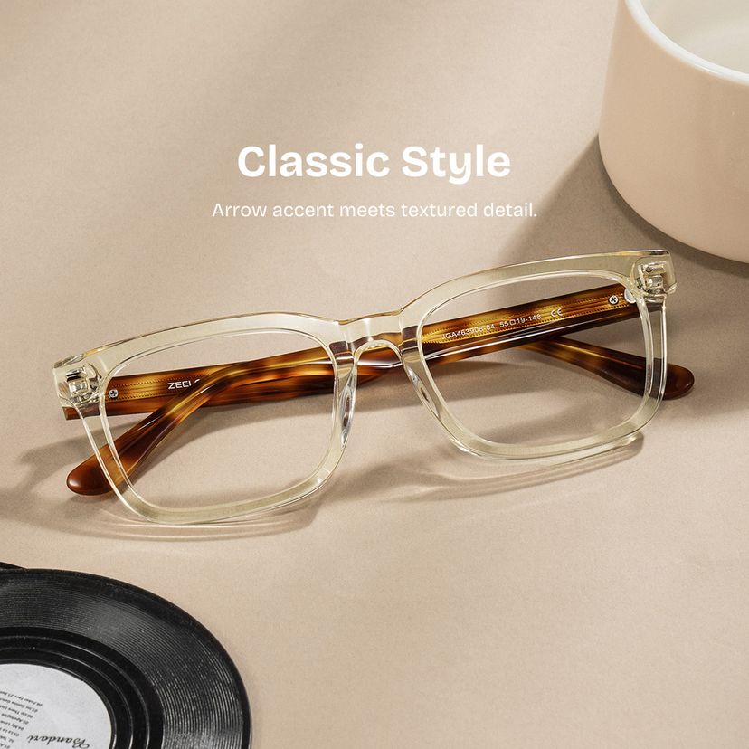 Patrick Clear Yellow Rectangle Glasses