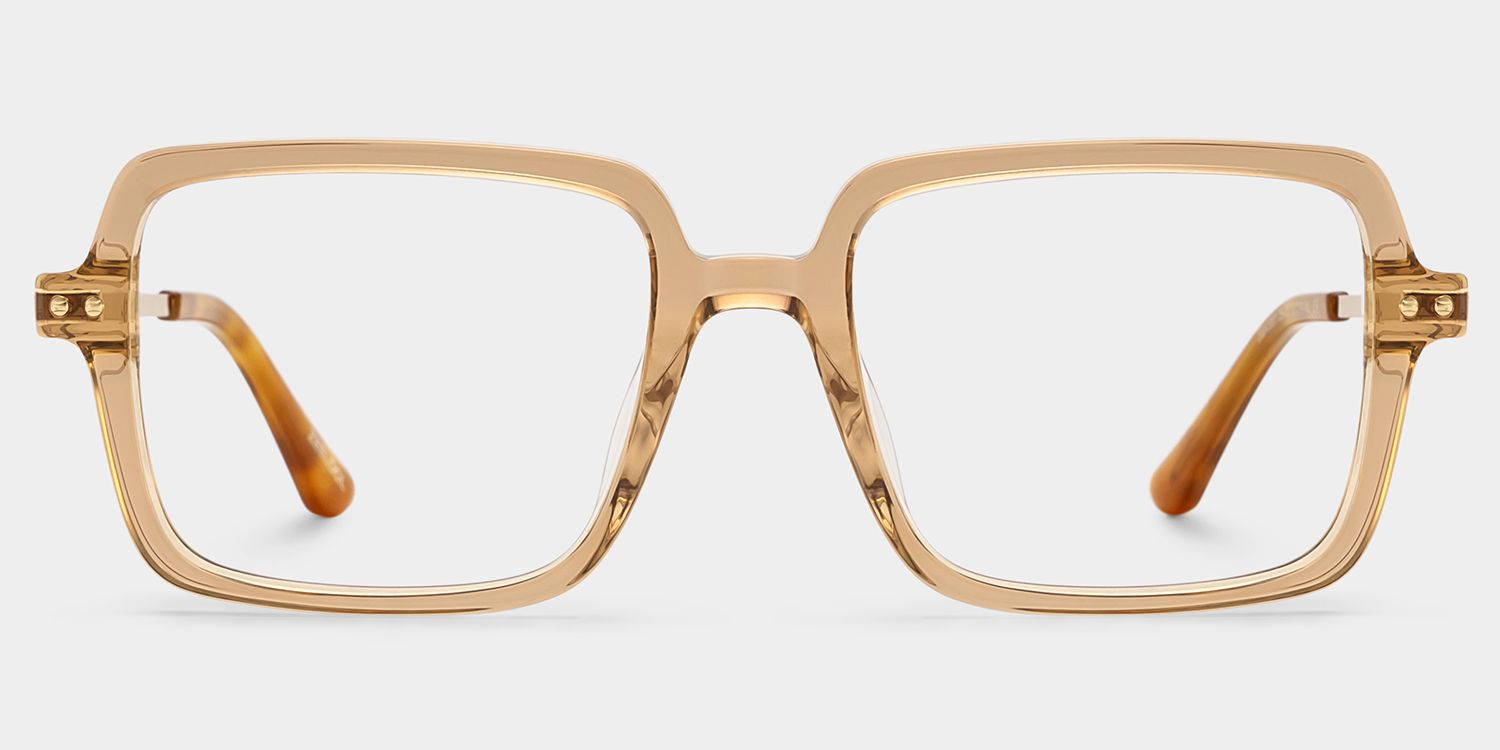 Asher Brown Rectangle Glasses | Retro Daily Athleisure1