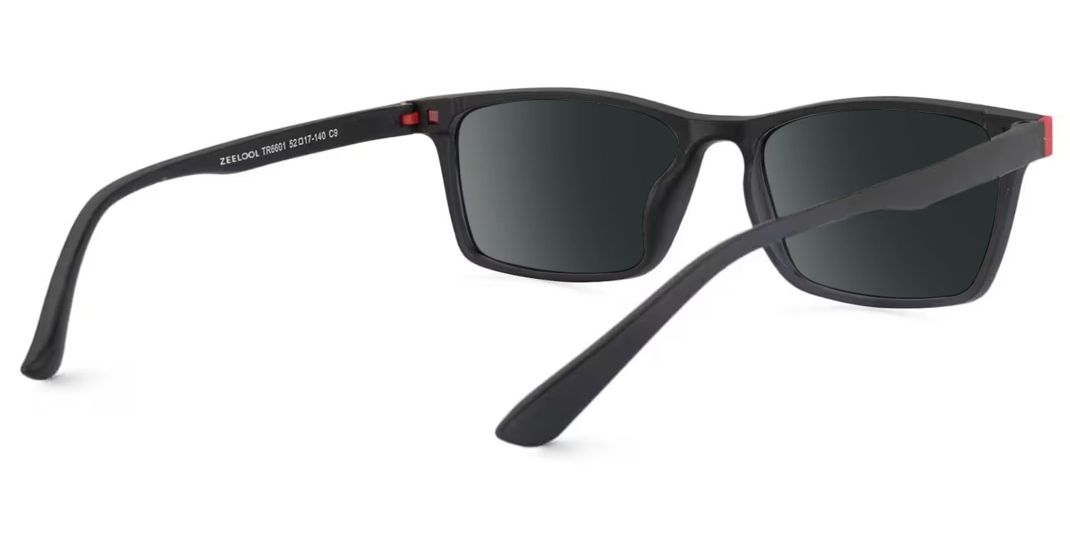 Cheche Tr90 Black Rectangle Frame Sunglasses | ZEELOOL3