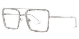 Diva Silver Square Glasses3