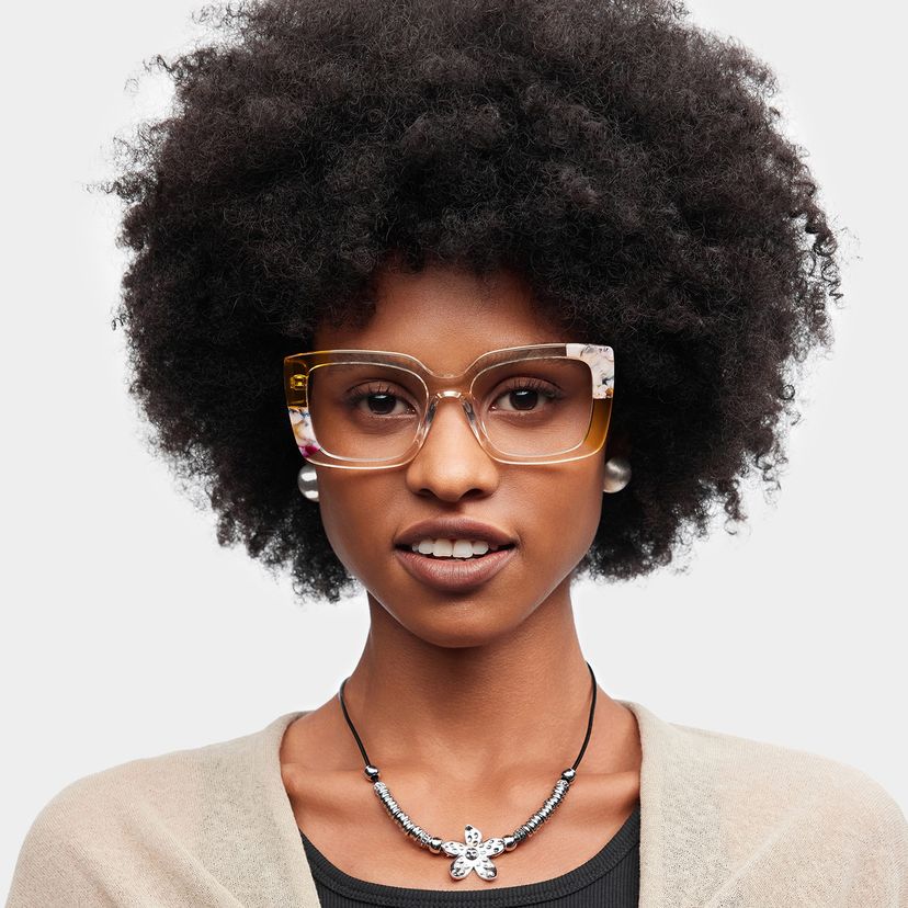 Flair Yellow Square Glasses