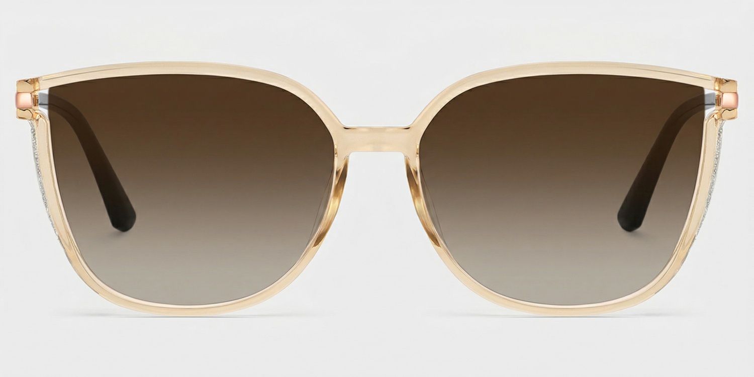Annalisa Square Style Beige Frame Sunglasses | ZEELOOL0