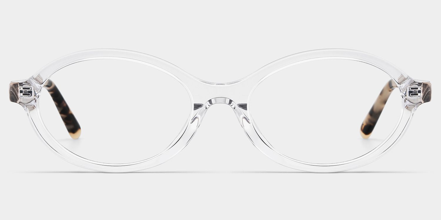 Oval Clear Eyeglasses- Everly Acetate Frame Glasses1