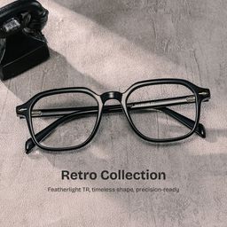 Josh Black Rectangle Glasses0