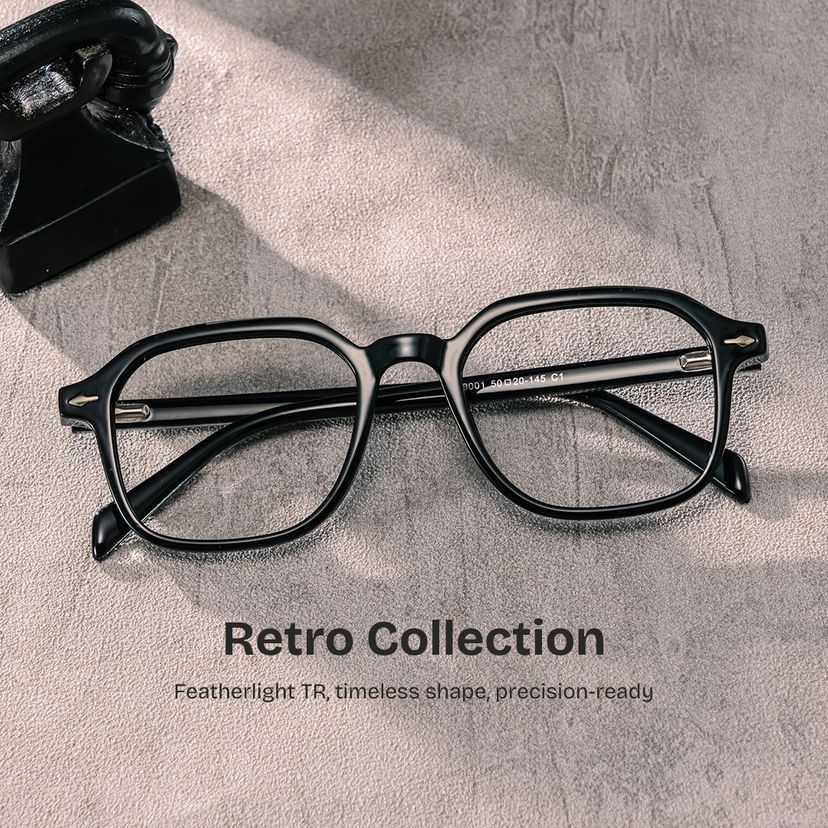 Josh Black Rectangle Glasses
