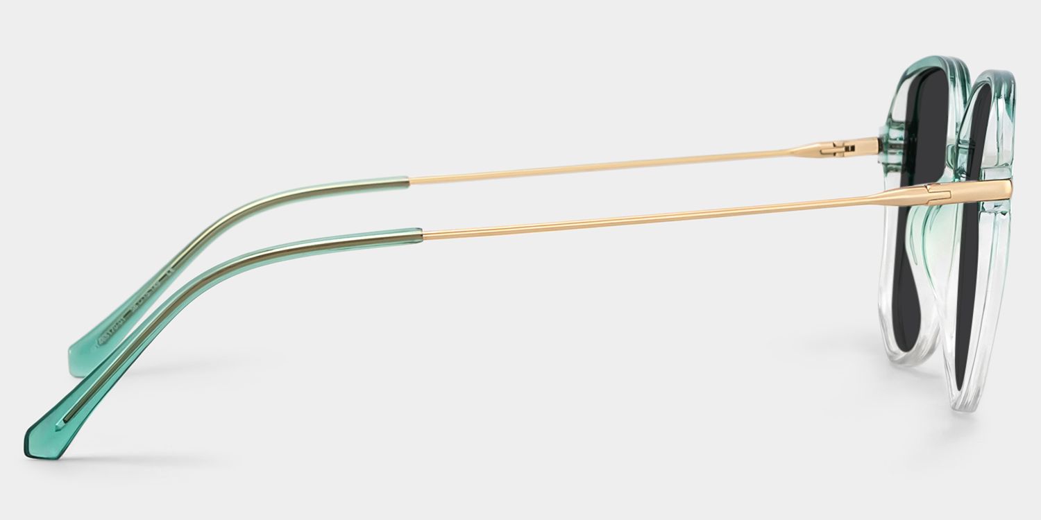 Payton Tr90 Green Geometric Frame Sunglasses | ZEELOOL3