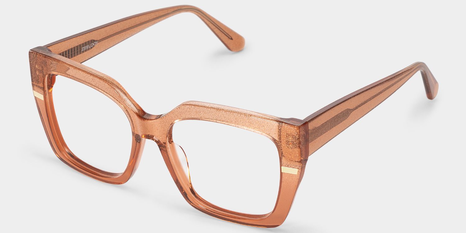 Mavis Square Clear Orange Glasses Frames For Women | ZEELOOL3