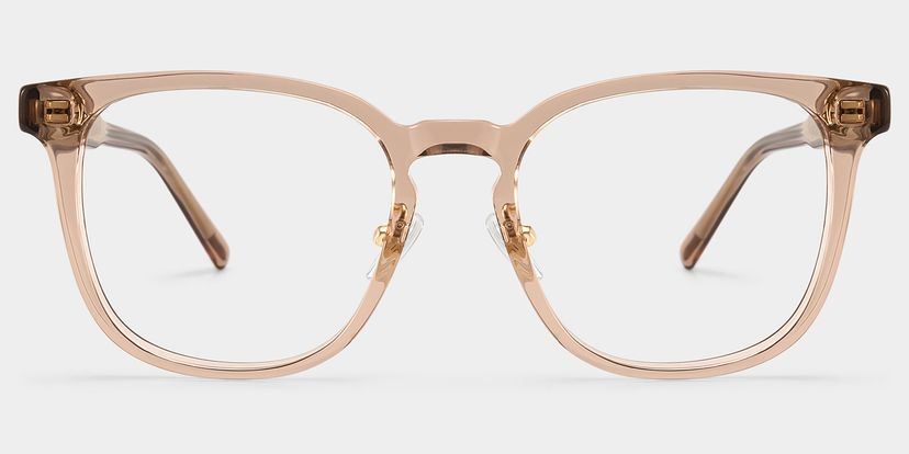 Hailey Beige Square Glasses