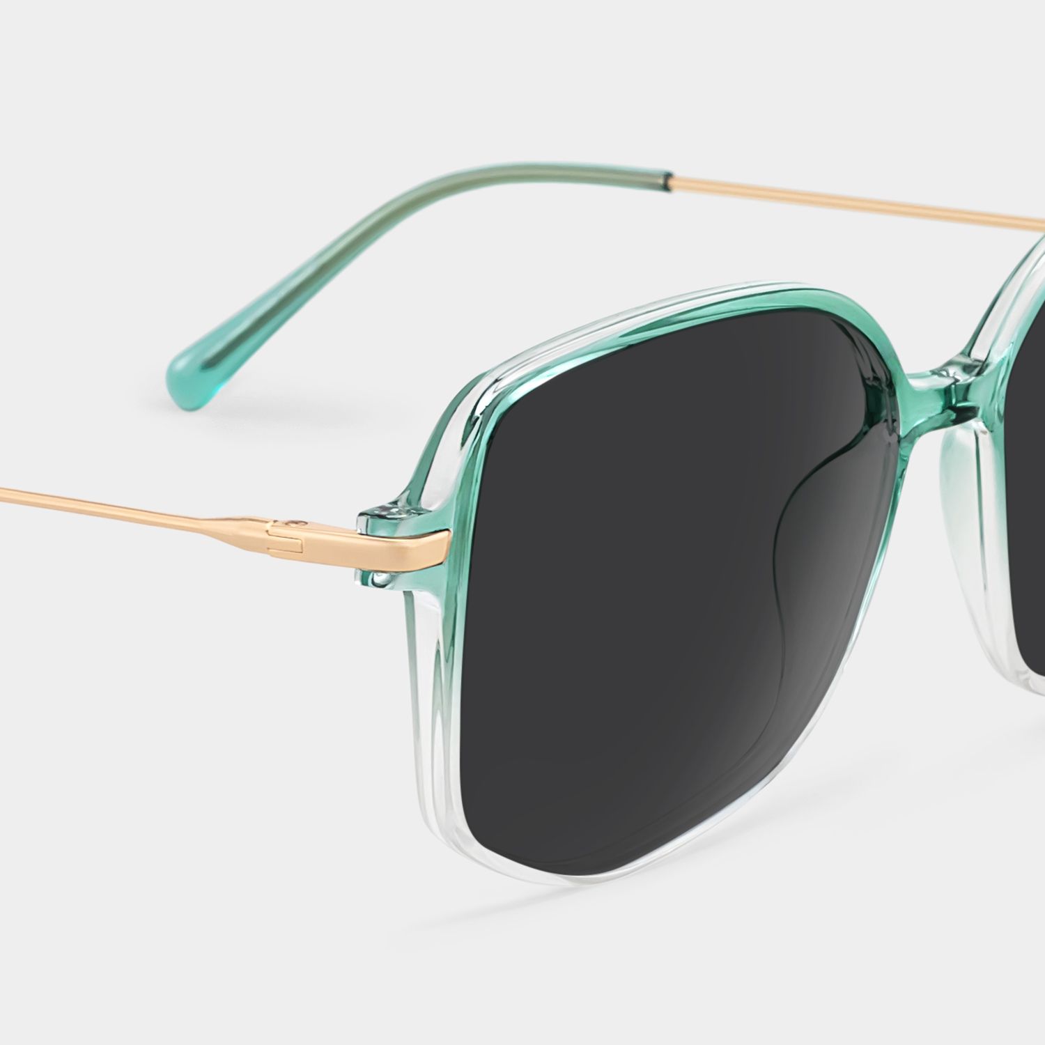 Payton Tr90 Green Geometric Frame Sunglasses | ZEELOOL4