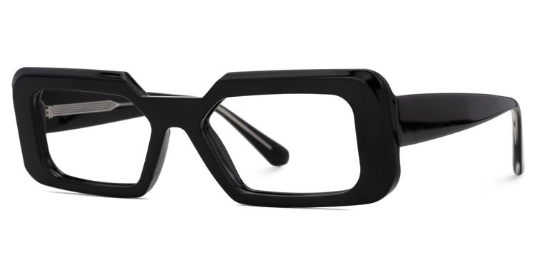 Tasew Black Rectangle Glasses