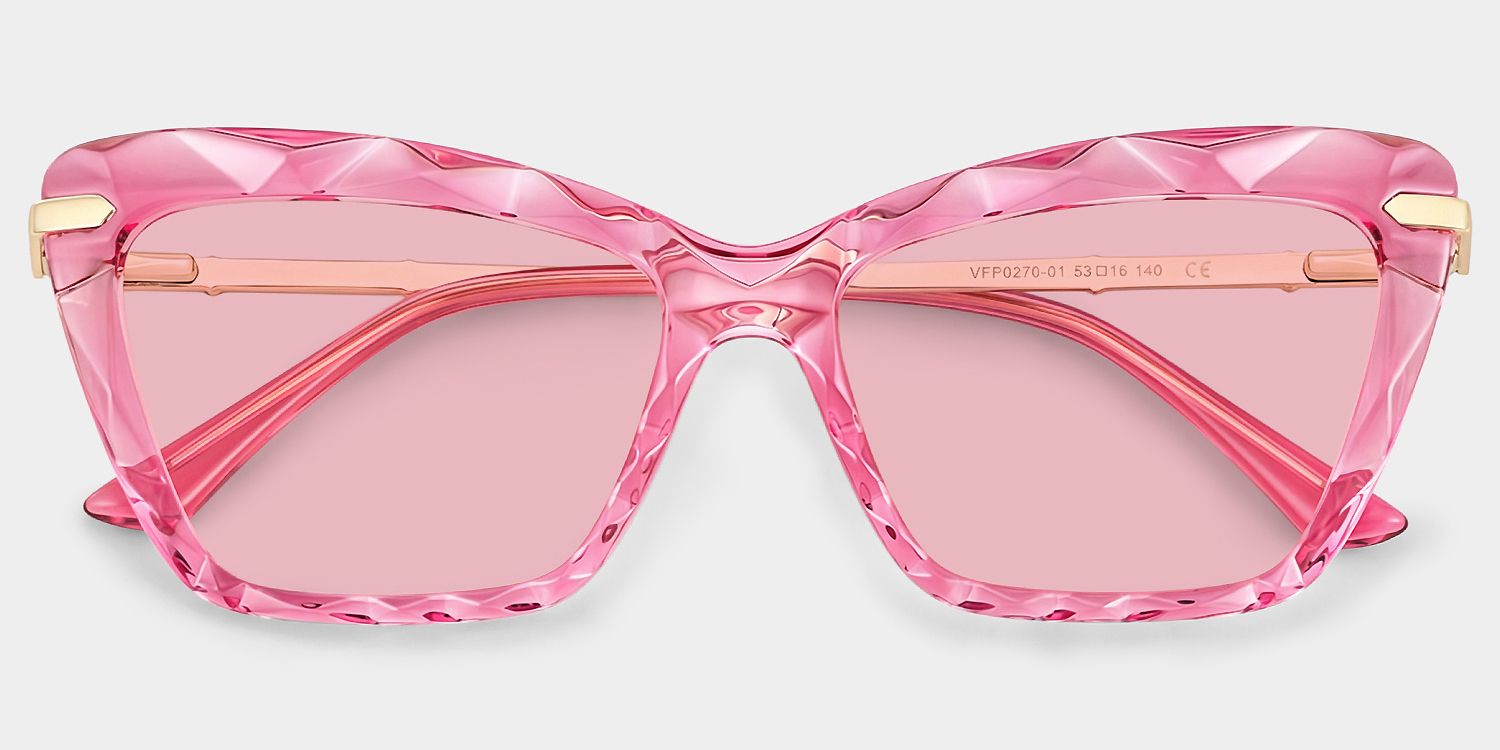 Juliet Rectangle Style Pink Frame Sunglasses | ZEELOOL1