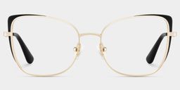 Tessa Black Gold Cat eye Glasses1