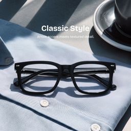 Patrick Black Rectangle Glasses0