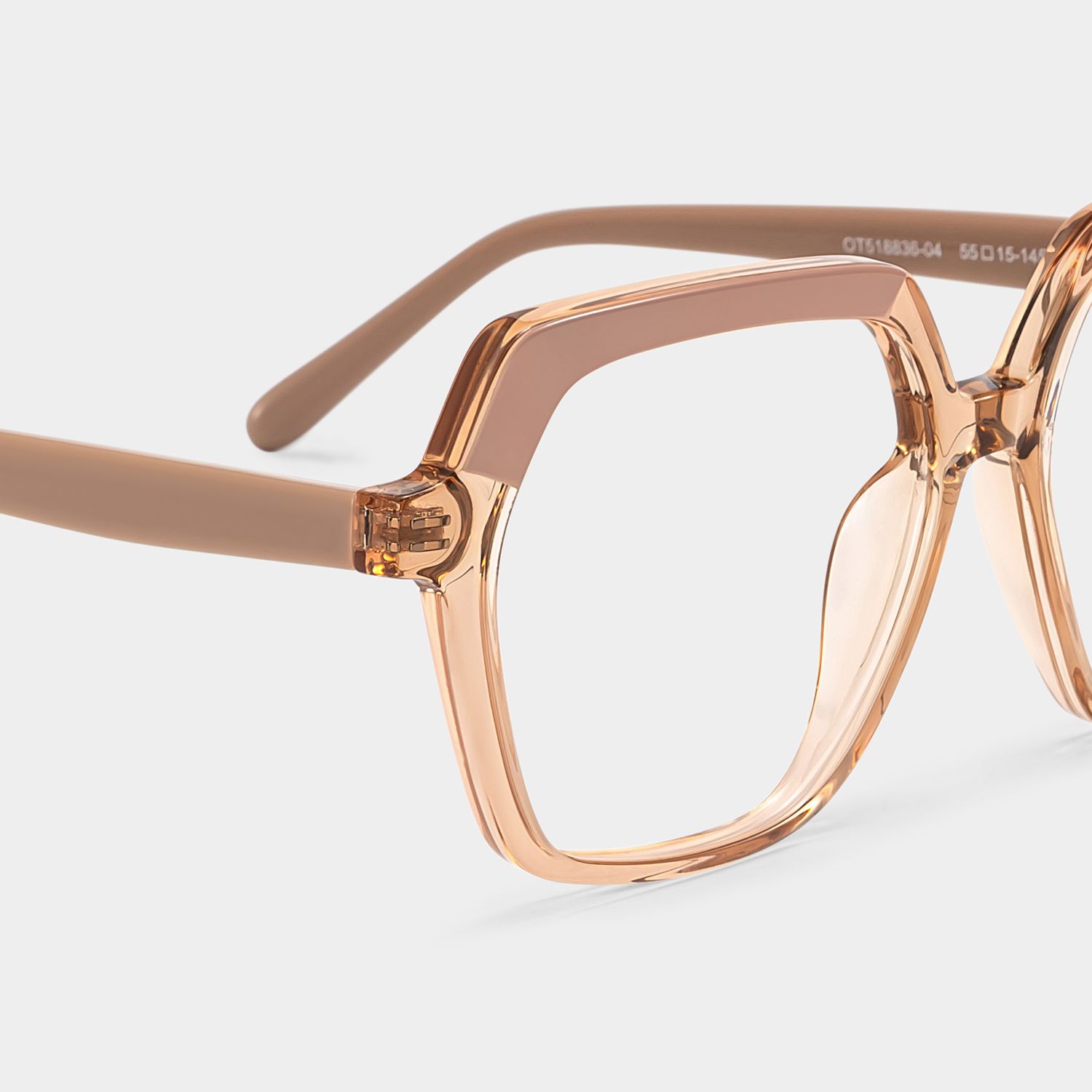 Norah Geometric Beige Eyeglass Frames in Modern Style | ZEELOOL5