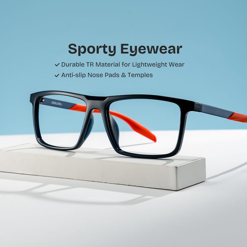 Active Black Rectangle Glasses