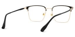 Dawson Black Gold Rectangle Glasses5