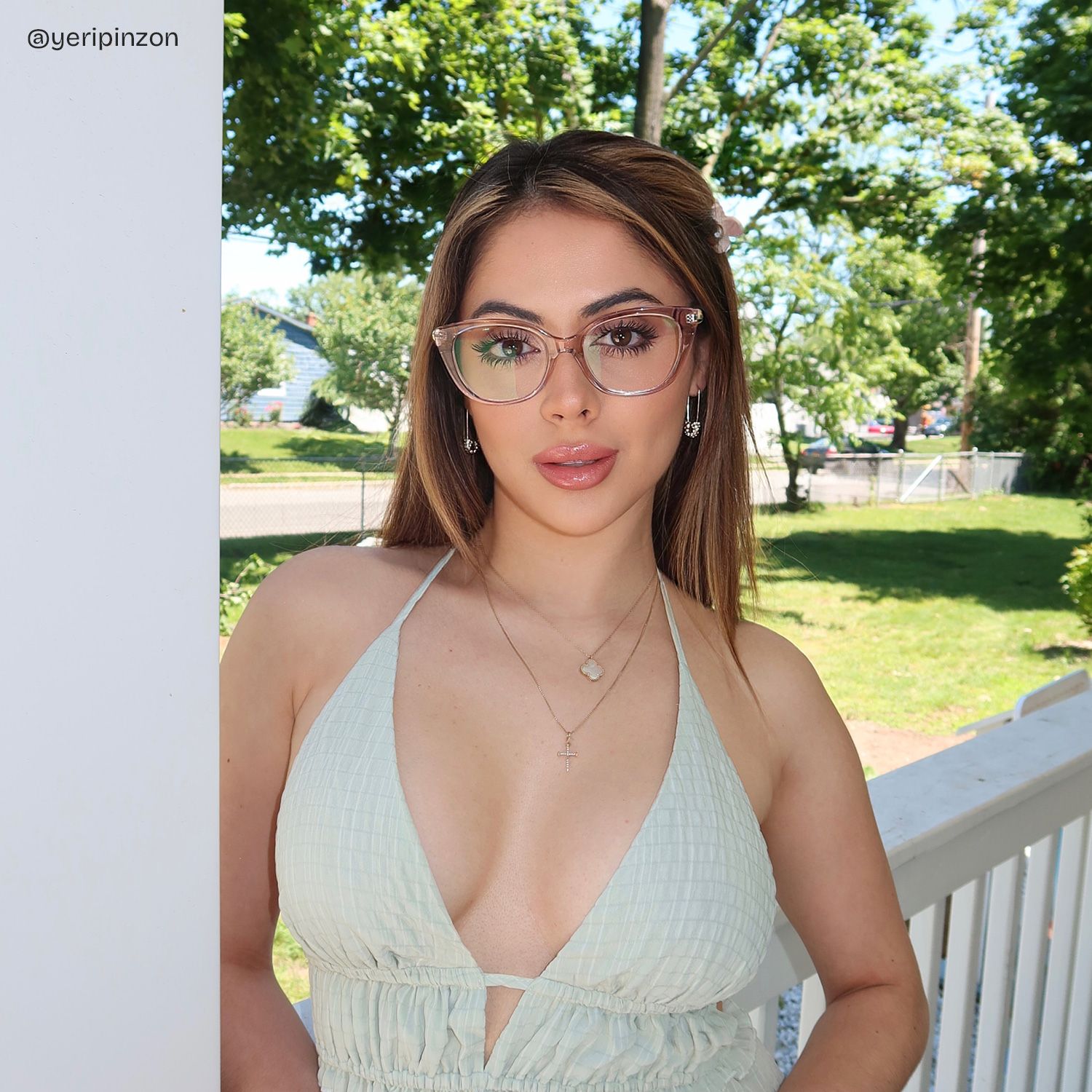 Charlotte Pink Clear Cat Eye Glasses Frames for Sale | Z...6
