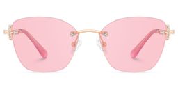 Jaxon Rose Gold Rectangle Sunglasses0