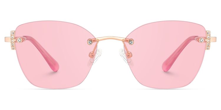 Jaxon Rose Gold Rectangle Sunglasses
