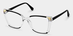 Shelia Black Clear Butterfly Glasses3