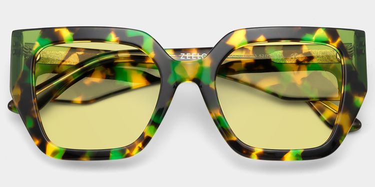 Viva Green Tortoise Square Sunglasses
