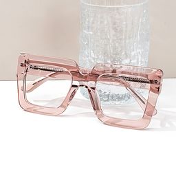 Brandon Beige Square Glasses0
