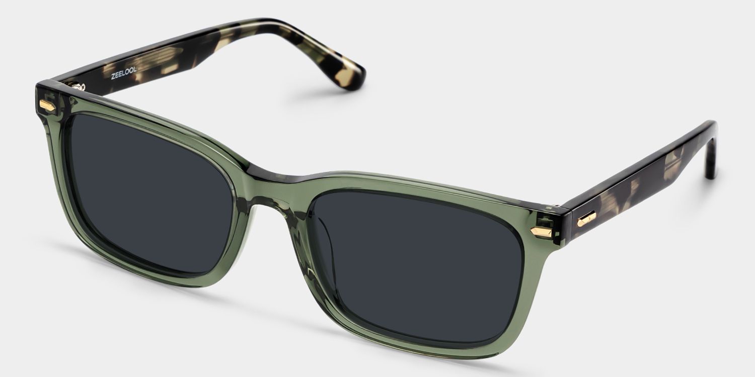 Patrick Acetate Green Rectangle Frame Sunglasses | ZEELOOL2