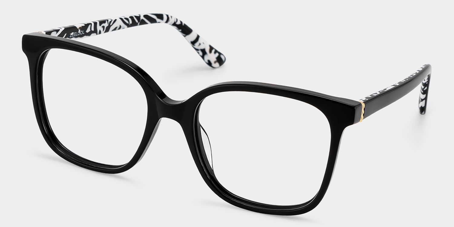 Affordable Caroline Thin Black Square Frames Glasses | ZEELOOL3