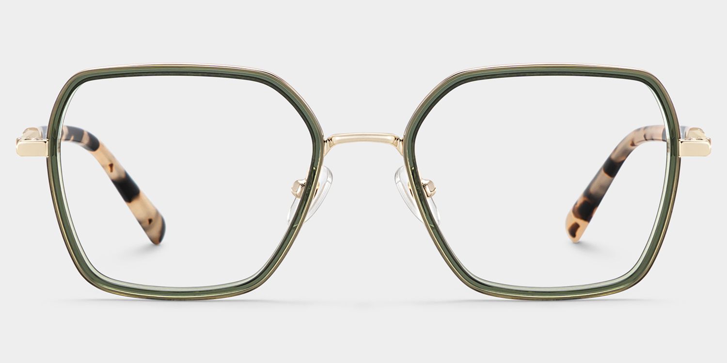 Sophie Green Geometric Mixed Frame Glasses for Women | ZEELOOL1