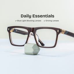 Henry Brown Rectangle Glasses0