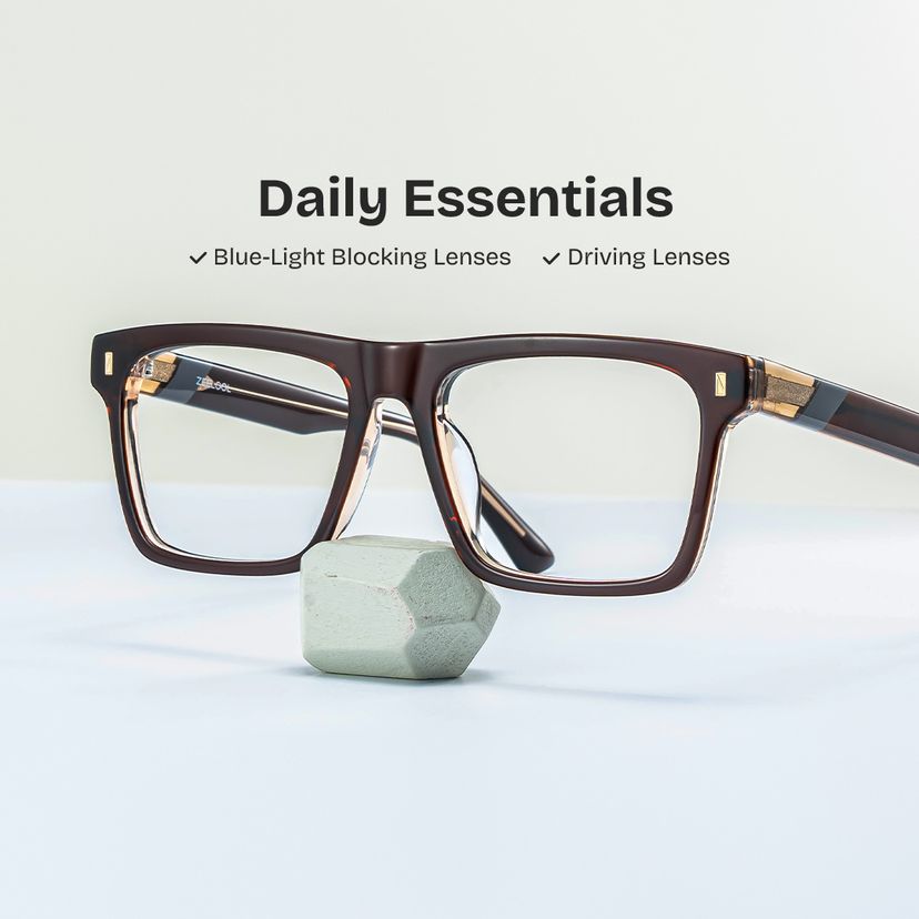 Henry Brown Rectangle Glasses