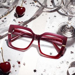 Mavis Red Square Glasses0
