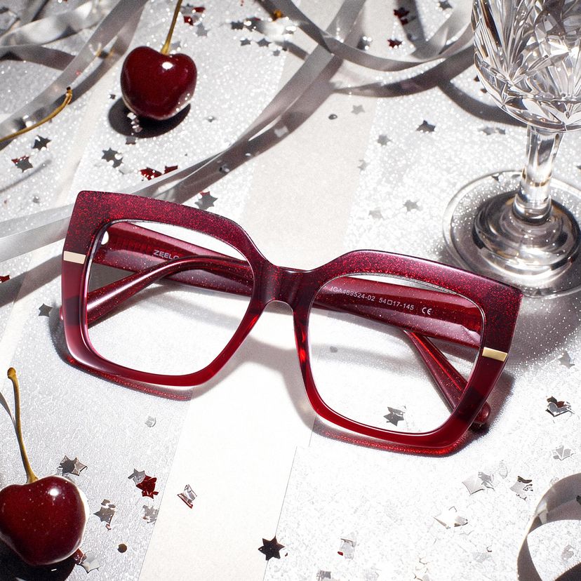 Mavis Red Square Glasses