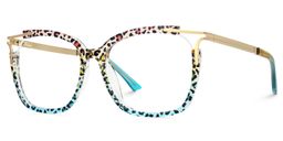 Sidibe Blue Leopard Square Glasses2