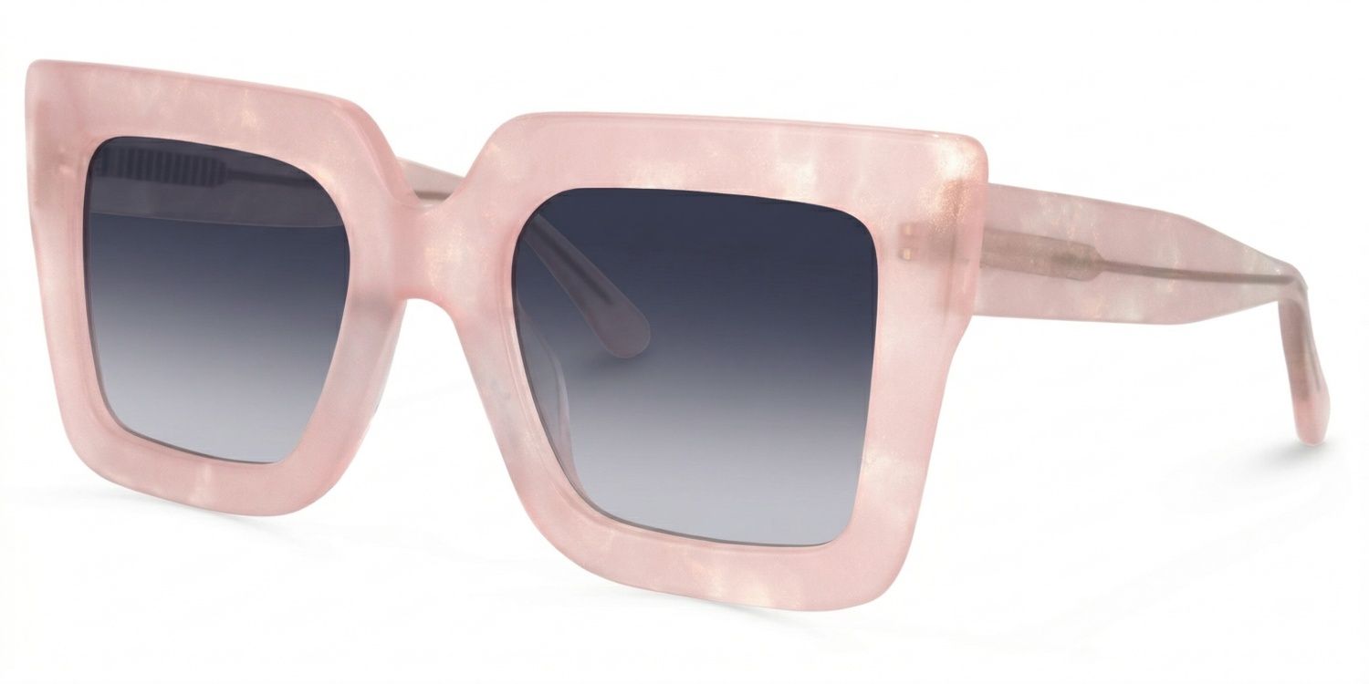 Brandon Pink Square Polarized Sunglasses for Driving | ZEELOOL1