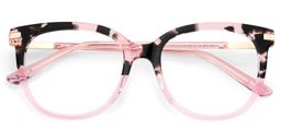 Mailyn Pink Tortoise Round Glasses2