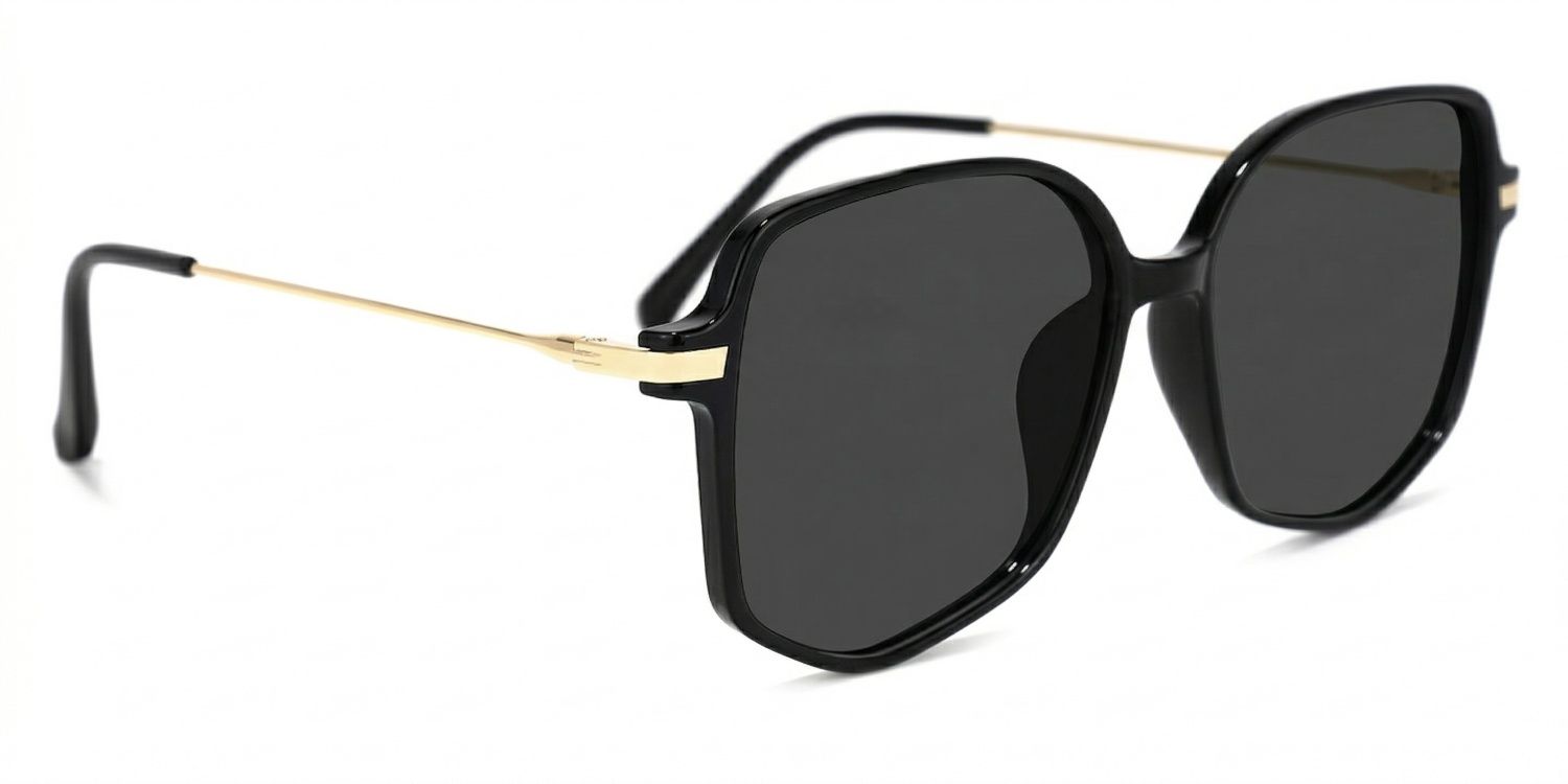Payton Geometric Black Sunglasses for Women & Men | ZEELOOL2