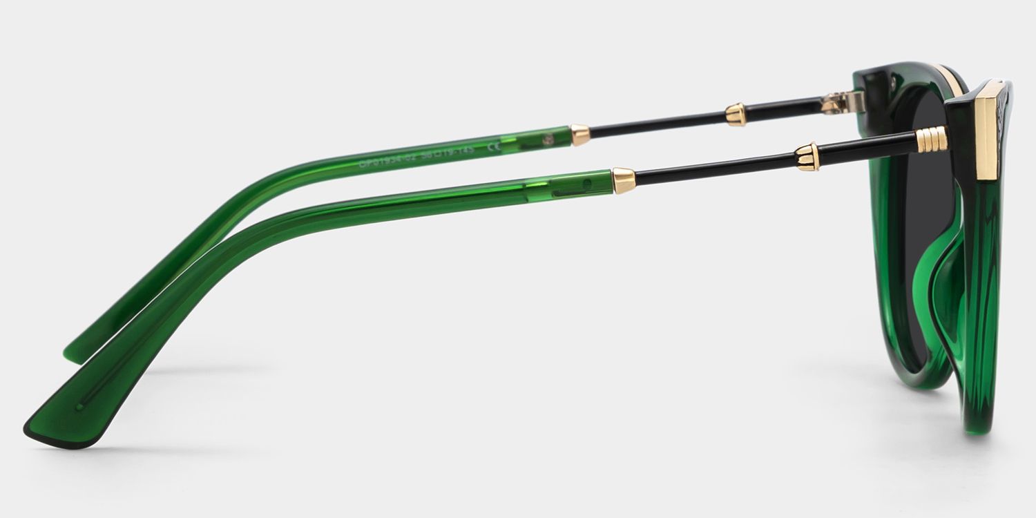 Dalton Mixed Dark-Green Cat Eye Frame Sunglasses | ZEELOOL3