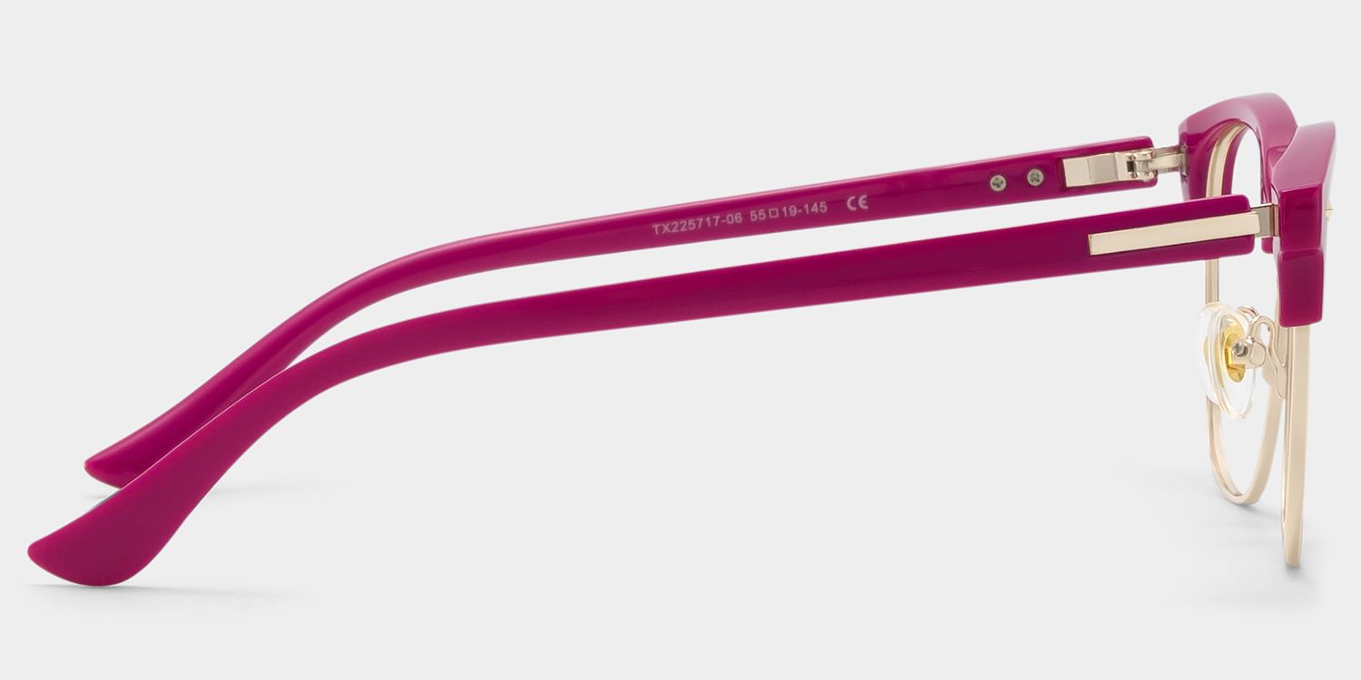 Lasha Pink Browline Mixed Frame Glasses for Women | ZEELOOL4