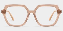 Devon Beige Geometric Glasses1