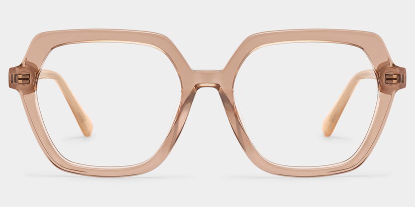 Devon Beige Geometric Glasses