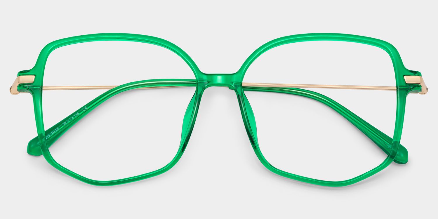 Payton Geometric Dark-Green Glasses | Zeelool Glasses1