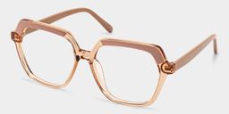 Norah Beige Geometric Glasses3
