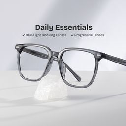 Eliza Grey Square Glasses0