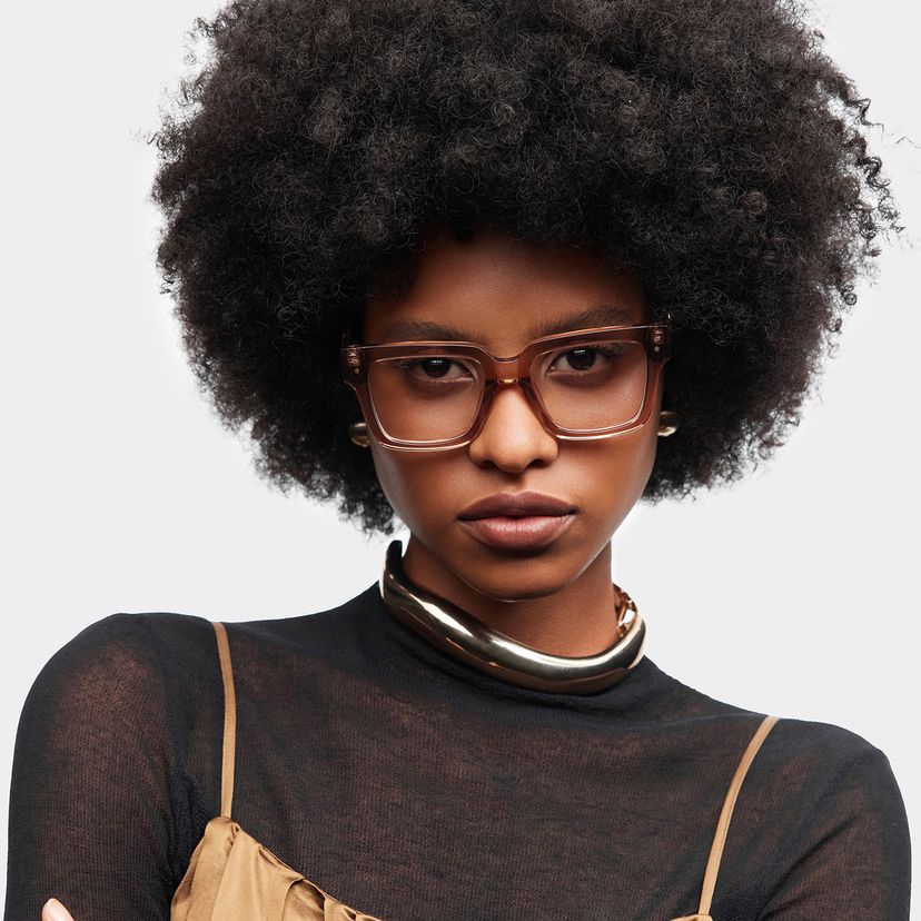 Caius Beige Square Glasses