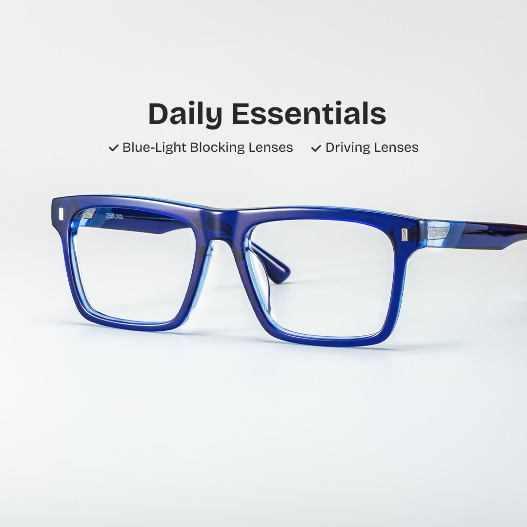 Rectangle Blue Eyeglasses- Henry Acetate Frame Glasses2